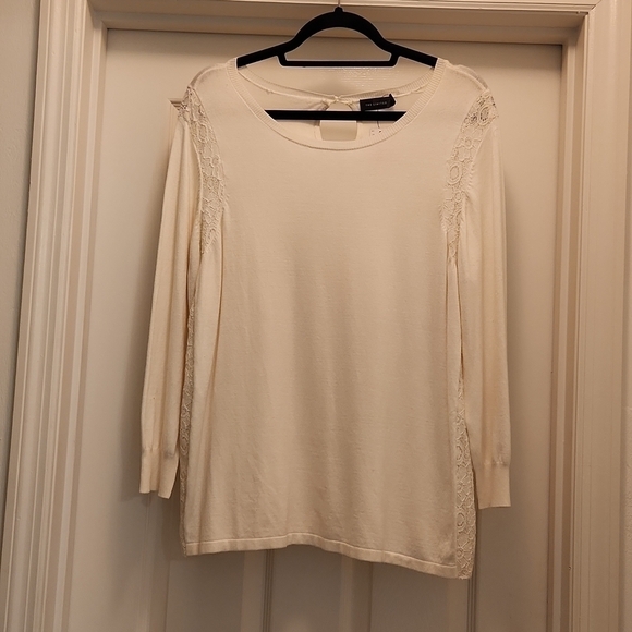 The Limited Tops - The Limited | Lace Trim Lightweight Sweater Top